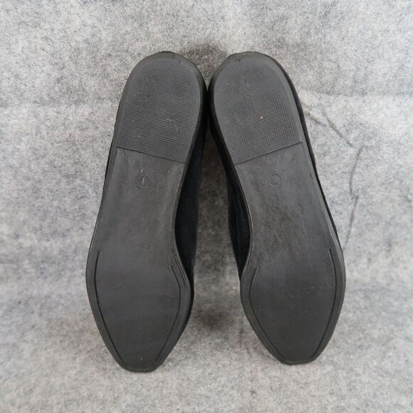 New York Lites Shoes Womens 8 Slippers Velvet Embroidered Horn Holly Black Flats - Picture 12 of 16